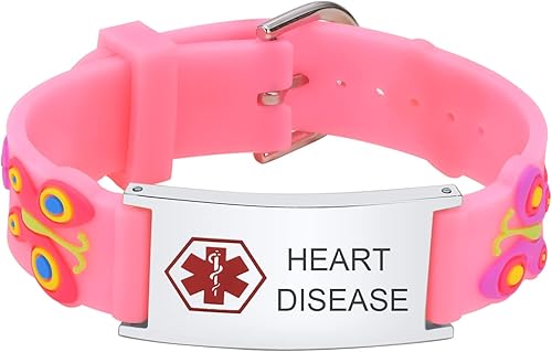 Pulsera de identificación médica personalizada pulsera de identificación de silicona con insignia de alerta médica para mujeres y niños bonita en