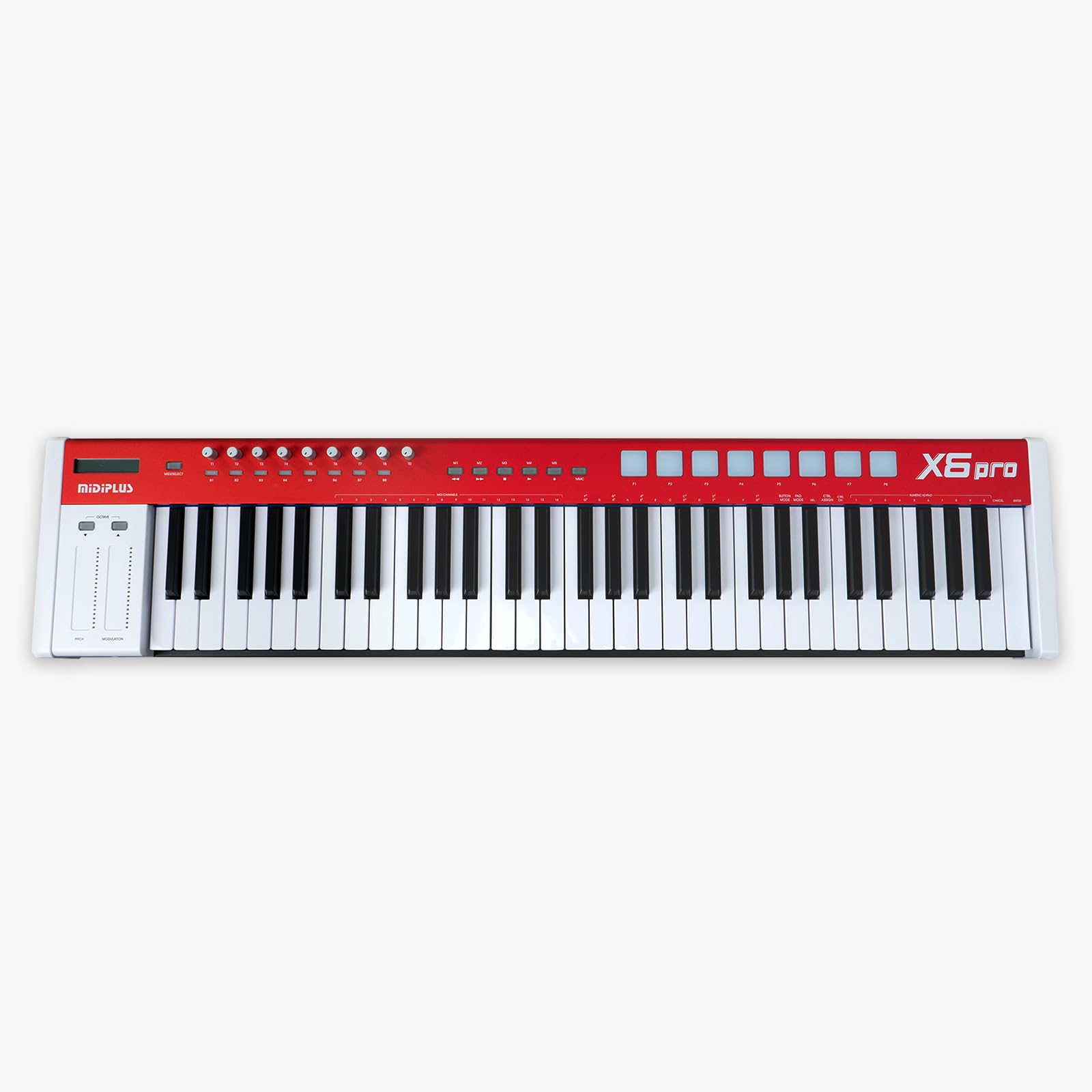 Midiplus X6 PRO MIDI Keyboard 61 piano style semi weighted keys, USB with sound engine