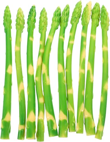 CLISPEED 10 espárragos falsos: tallos de espárragos artificiales realistas para decoración del hogar, modelo de espárragos de simulación verde