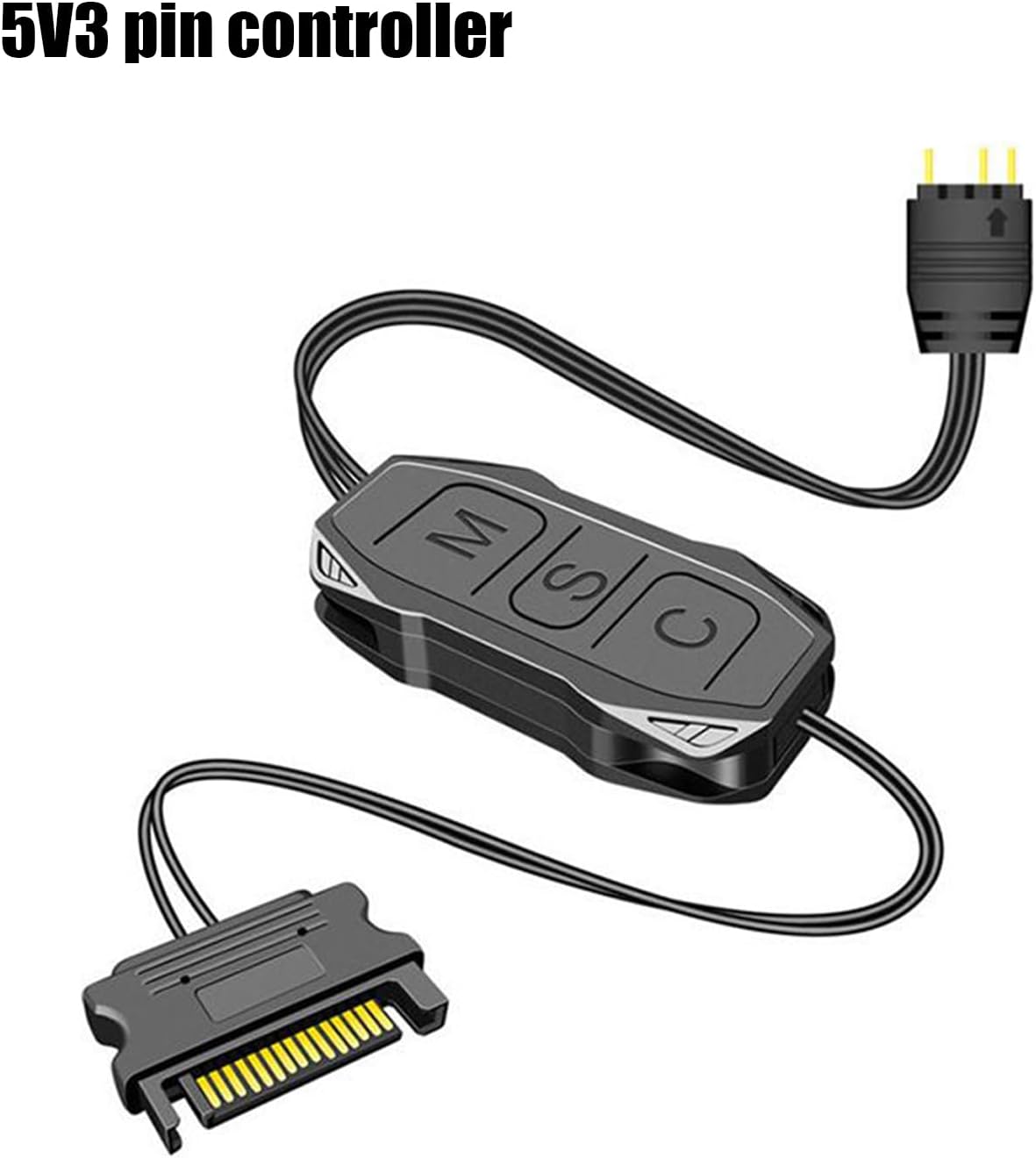 ARGB Controller - 3 Pin PC Fan Controller, LED Hub with Remote Controllers , Magnetic Suction, Input,RF Remote & Chassis Key Control for Desk Home Theater Bedroom Playroom Party Gamers