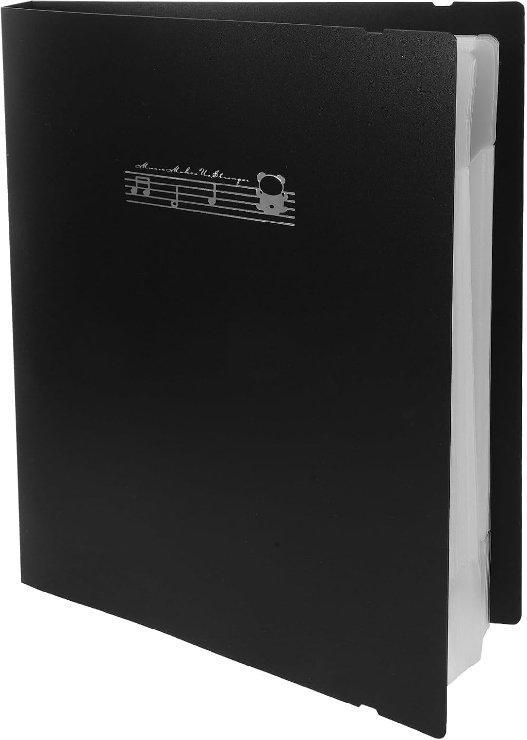 HANABASS A4 Music Sheet Binder Folder with 30 Plastic Sleeves, Classic Black Non-Glare Sheet Music Holder for Piano, Document Organizer for Musicians and Students