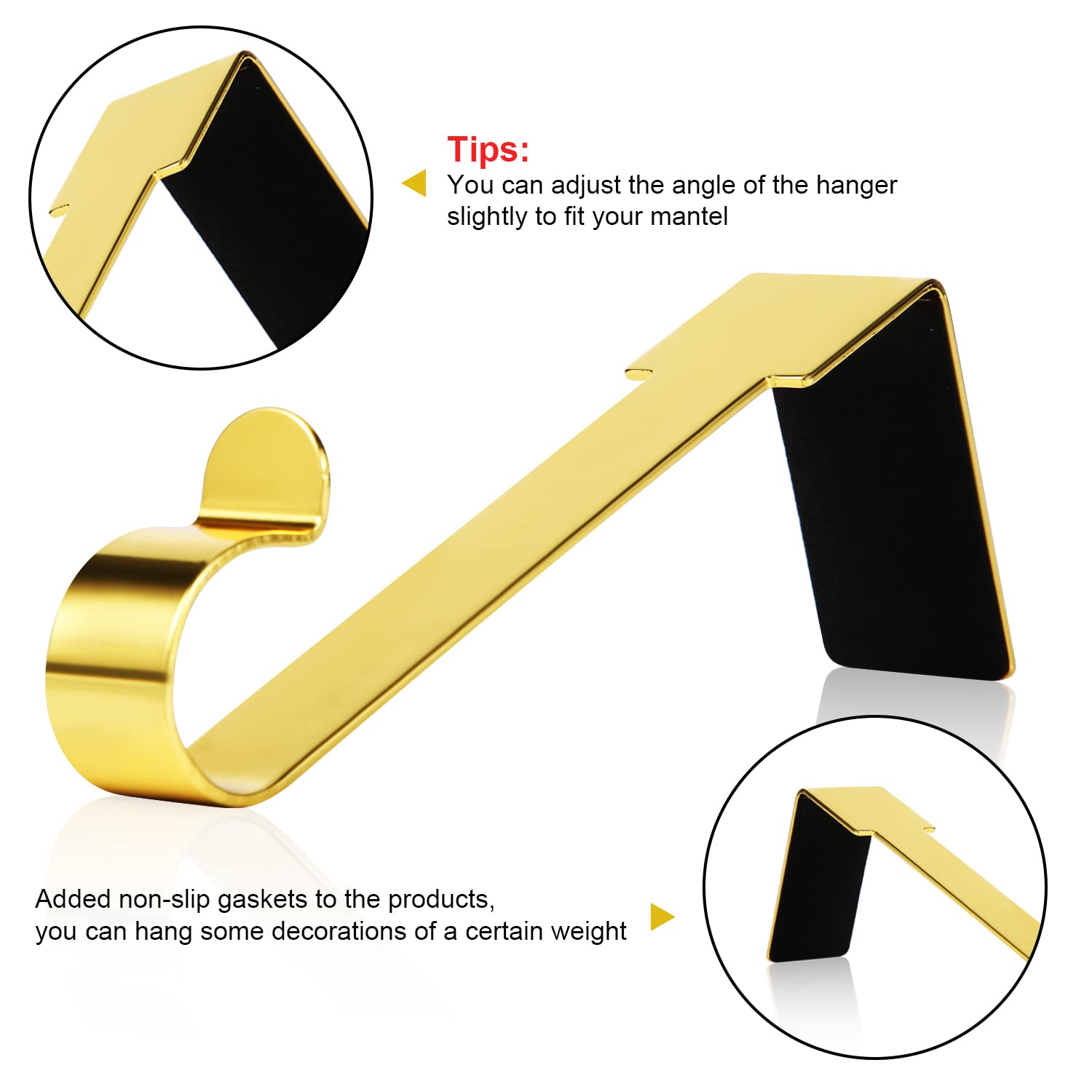 6 Ganci Portacalze Di Natale In Metallo - Appendiabiti Per Camino - Decorazione Natalizia - Colore Oro - Foto 8