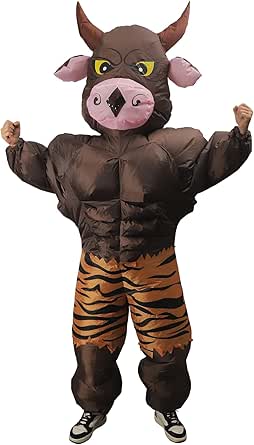 WOJOY Costume De Cheval Gonflable De Cowboy Et Cowgirl Pour Halloween, Fête, Anniversaire, Cosplay, Costume Fantaisie Marron, Brun, Normal