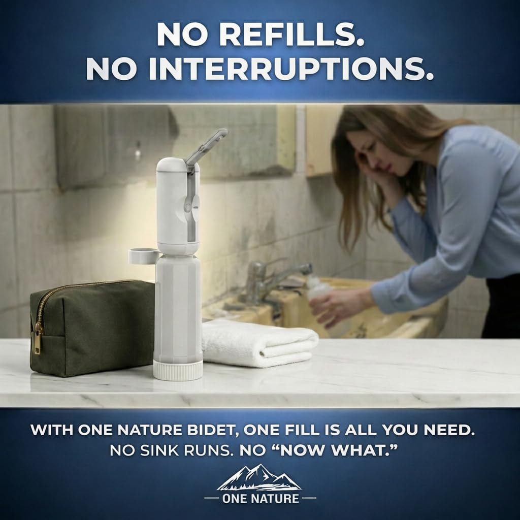 Travel Bidet Portable Bidet Sprayer for Travel ONE NATURE 500mL IPX6 Waterproof Electric High Pressure Handheld Bidet Sprayer — view 3