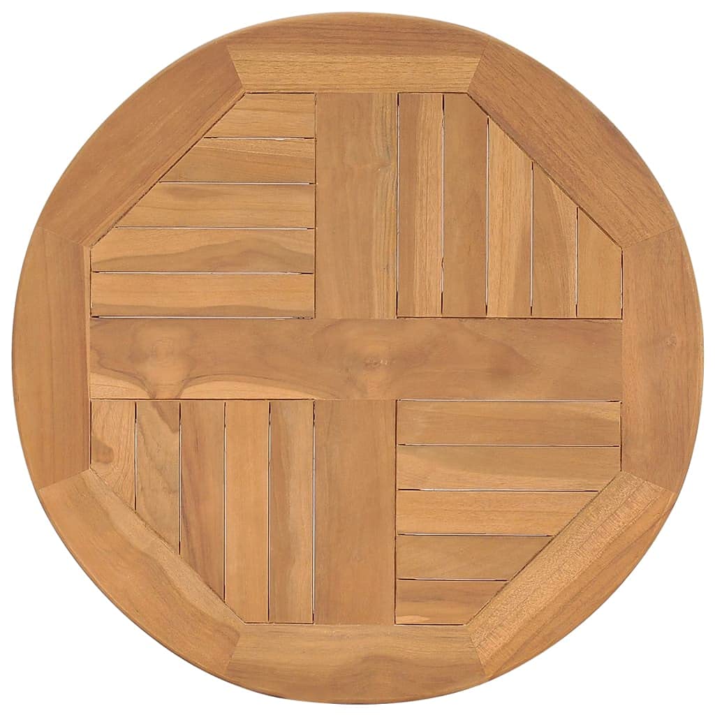 Stolik bistro z litego drewna tekowego, Ø 60 x 60 cm, okrągły stół drewniany z lakierem na bazie wody, odporny na warunki atmosferyczne, nie zajmuje dużo miejsca, do ogrodu, na taras, do