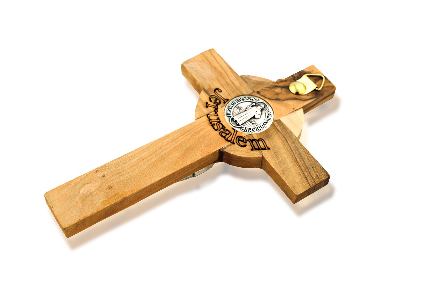St. Benedict Olive Wood Crucifix Cross (10 INCH)
