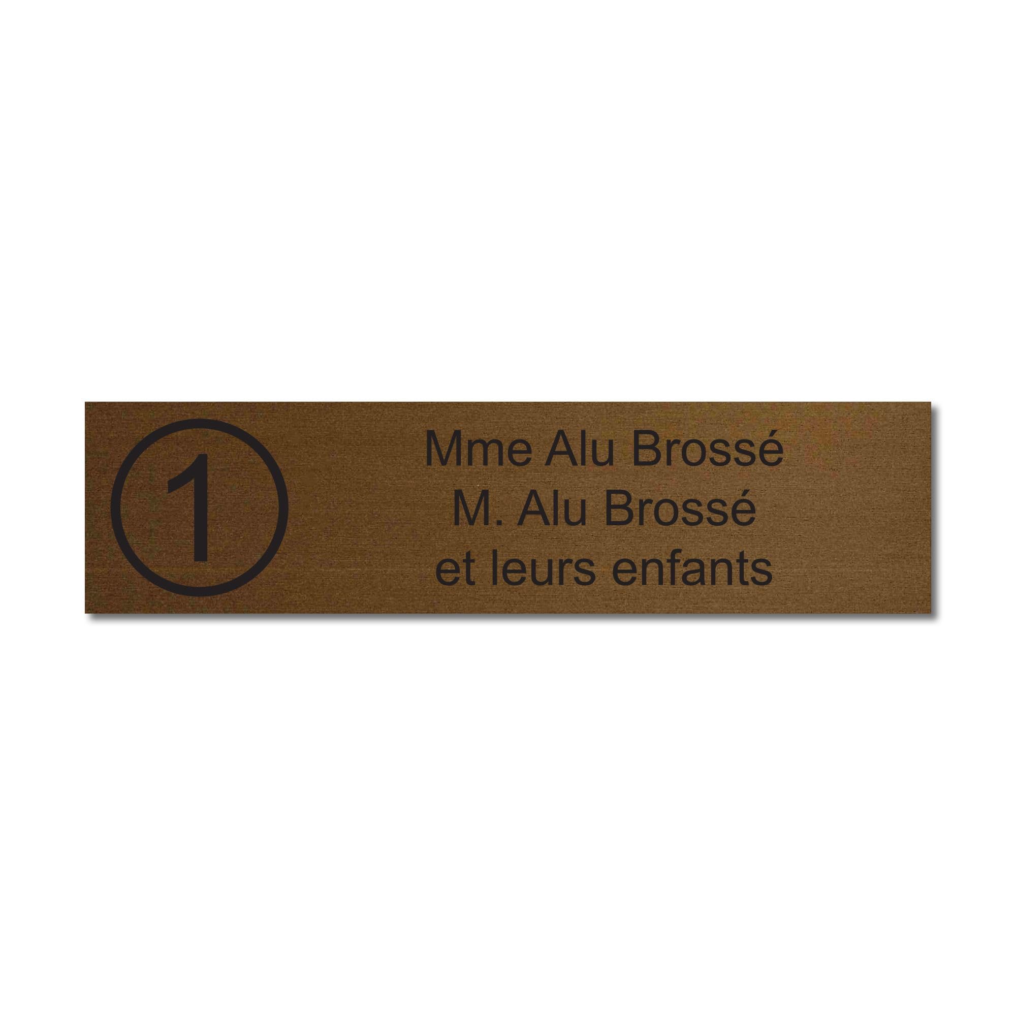 Engraved Name and Number Plate Self Adhesive Mailbox 10 x 2.5 cm 1 to 3 Lines Bronze