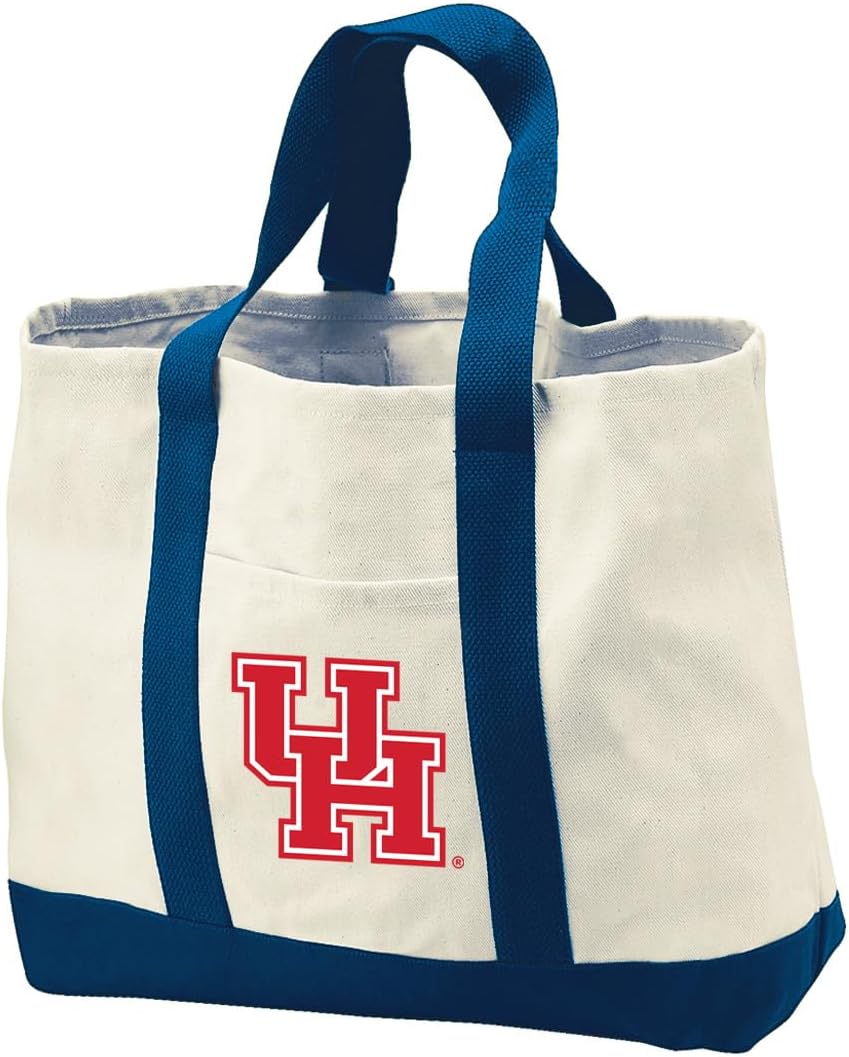 Broad Bay University of Houston Tote Bags OFFICIAL UH Logo Canvas Tote
