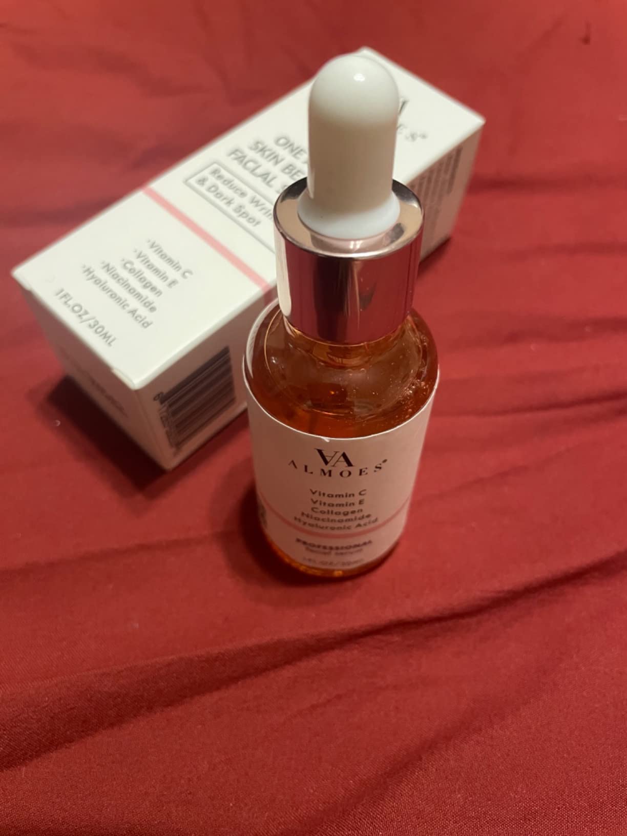 AA almoes ALMOES SERUM 20% Vitamin C,Alpha Arbutin, Polyglutamic acid,hyaluronic acid, Vit E,Collagen,Pore-minimizing formula, Hydrating Face & Eye Serum 1 Fl Oz