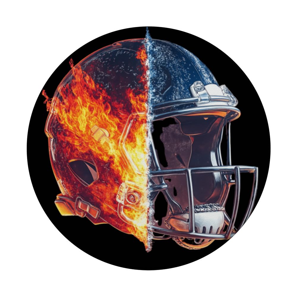 Fire and Ice Football Helmet Graphic PopSockets Standard PopGrip : Cell Phones & Accessories