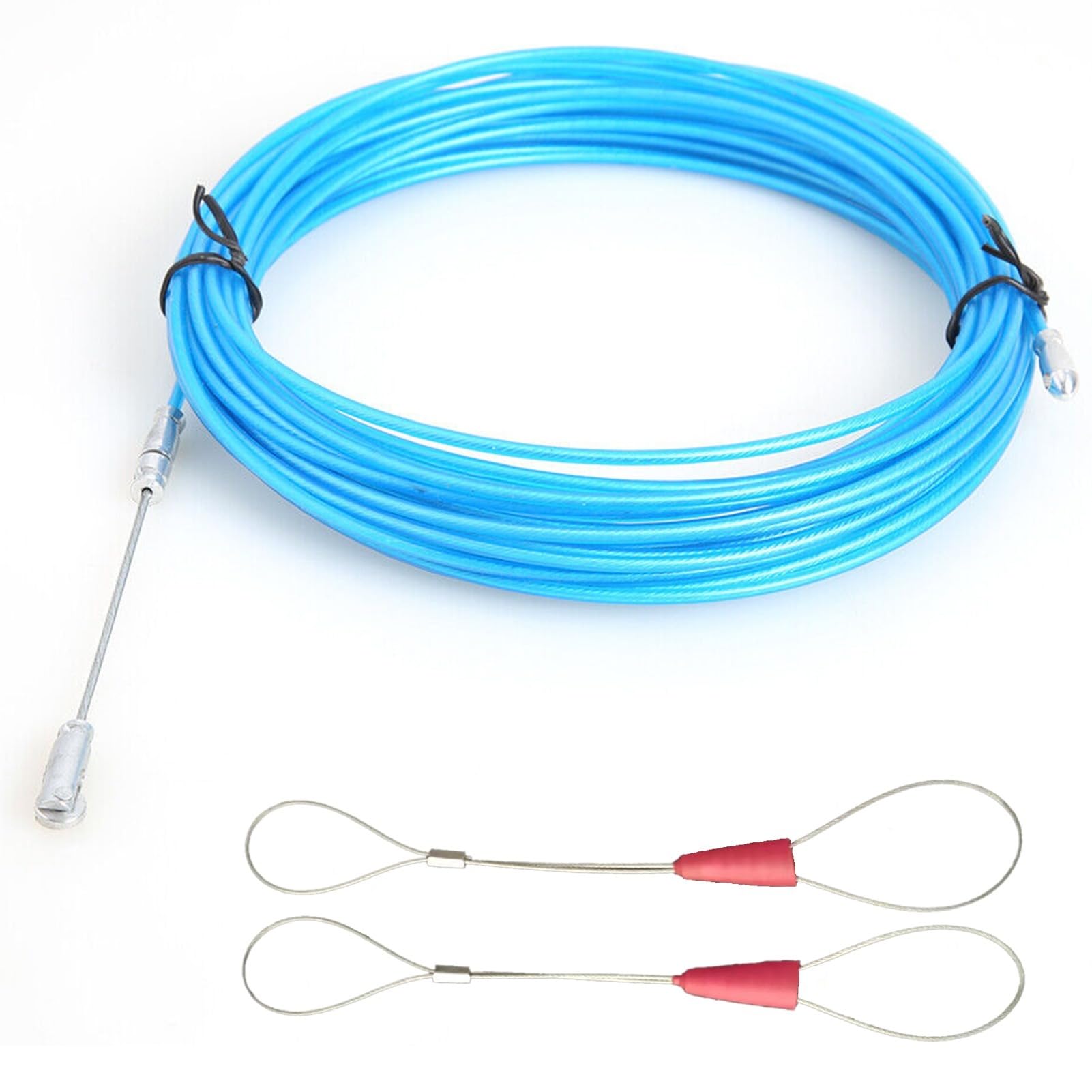Fish Tape,Electric Wire Cable Puller Through Wall Wire Threader Cable Fastener Cable Pulling Tool,4mm Steel Wire (5M)