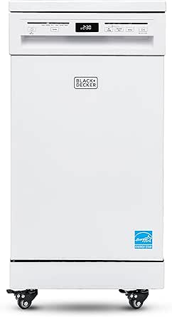 BLACK+DECKER 18” Portable Dishwasher with 8-Place Setting Capacity