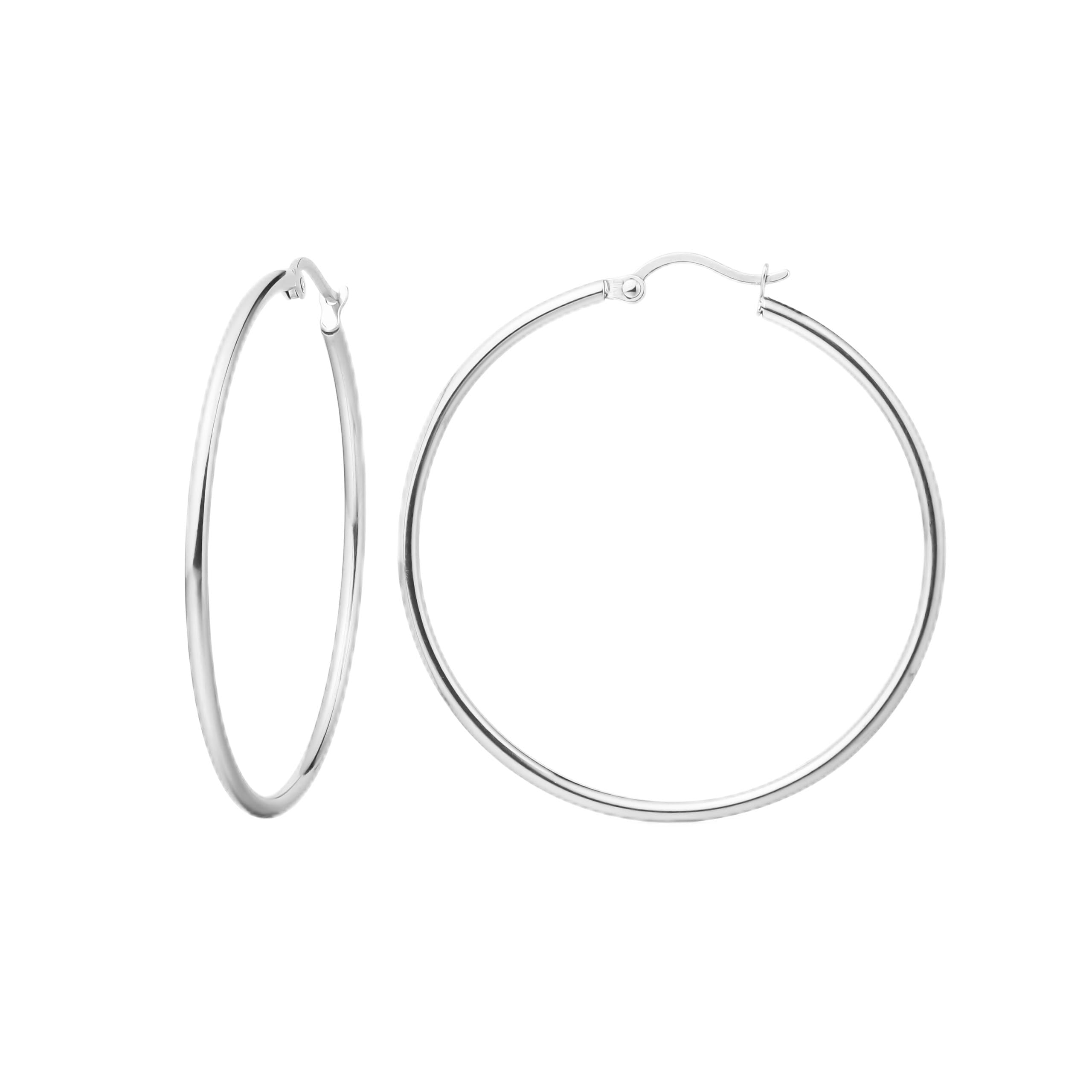 TitanHeart Titanium Hoop Earrings Hypoallergenic - Implant Grade Pure Titanium G23 Lightweight Big Hoops for Women Sensitive Ears