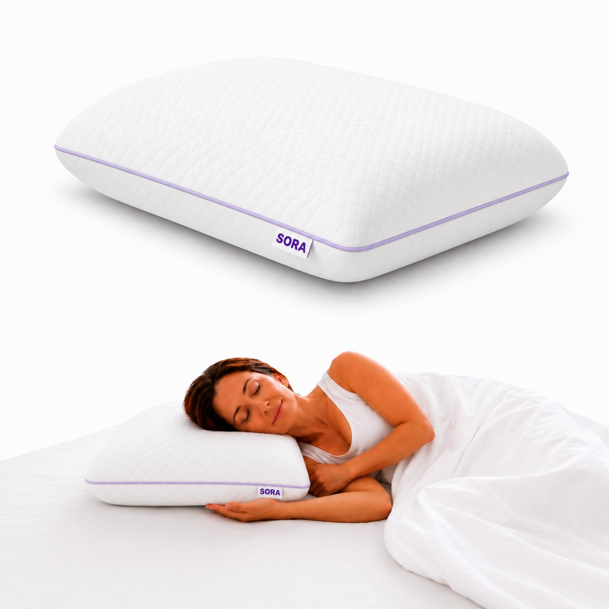 BUDWING Sora Almohada Viscoelástica Ajustable - Altura y Firmeza Regulables - Gel Refrescante, Espuma Suave y Carbón Activo - Funda Lavable - Almohada Ortopédica Cervical 69x39x14cm (1)