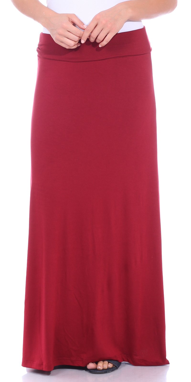 Popana Womens Long Maxi Skirt Cover Up Casual Fold Over Plus Size Summer Skirts