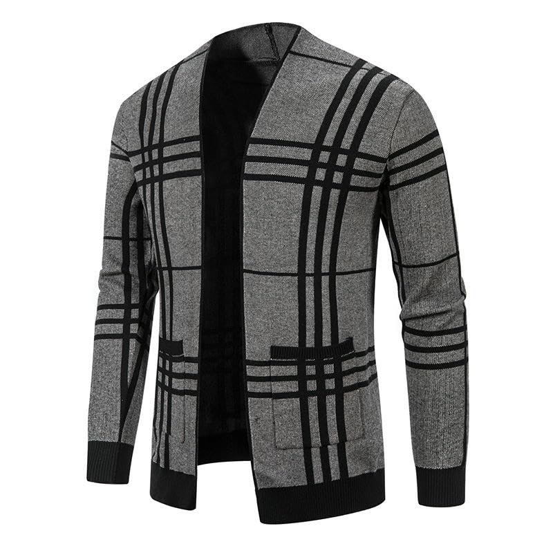 Cárdigan de punto a cuadros para mujer estilo coreano informal 4
