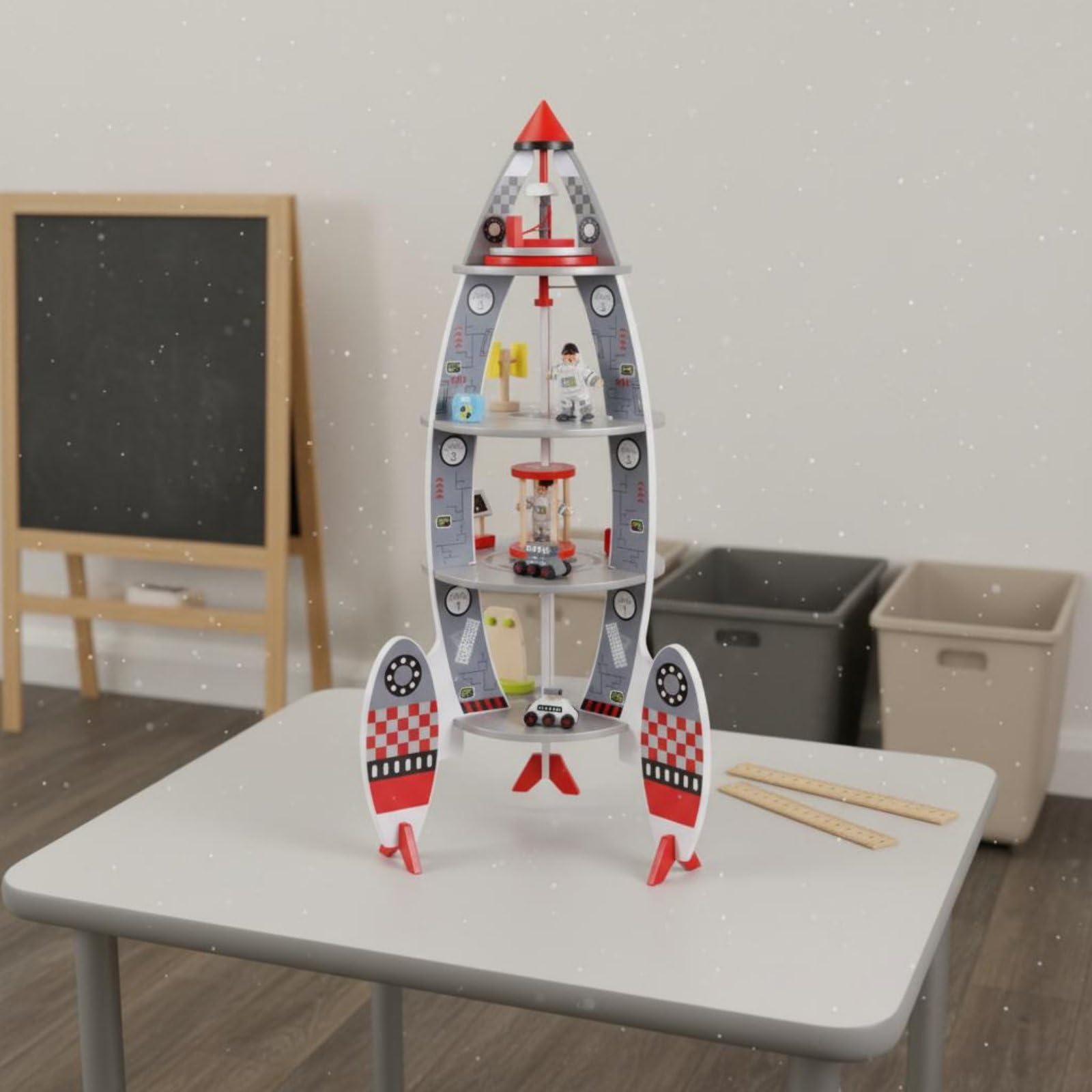 Modell Holz Raumfahrzeug Baukasten Spielzeug Bausatz Konstruktionsspielzeug mit Langlebiger Struktur Und Feinmotorikfördernder Funktion für Kinderzimmer Rollenspiel Lernen