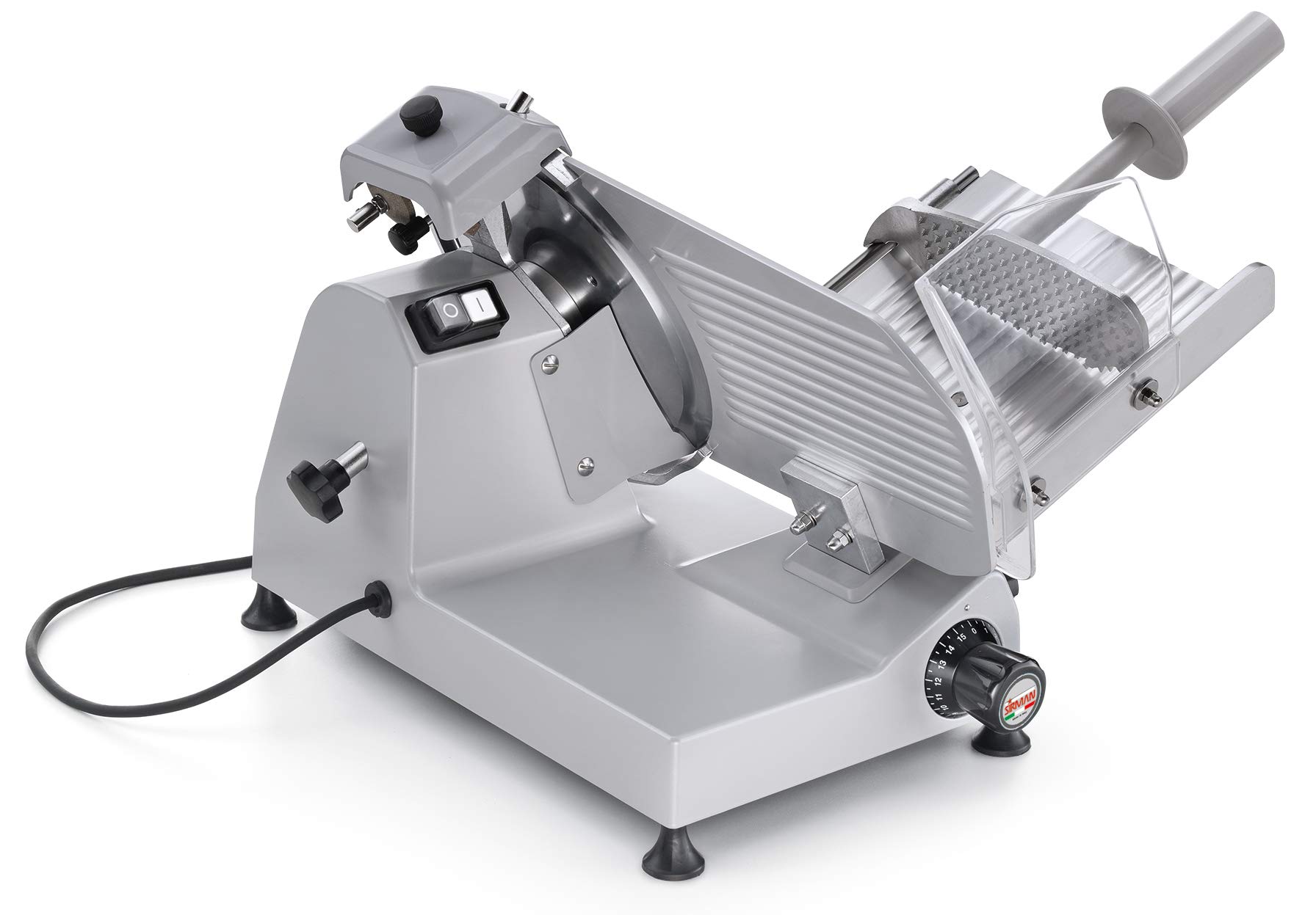 SIRMAN | Affettatrice inclinata per uso Professionale Modello SMART lama in acciaio diametro Ø 220 mm inclinata 25° (Gialla)