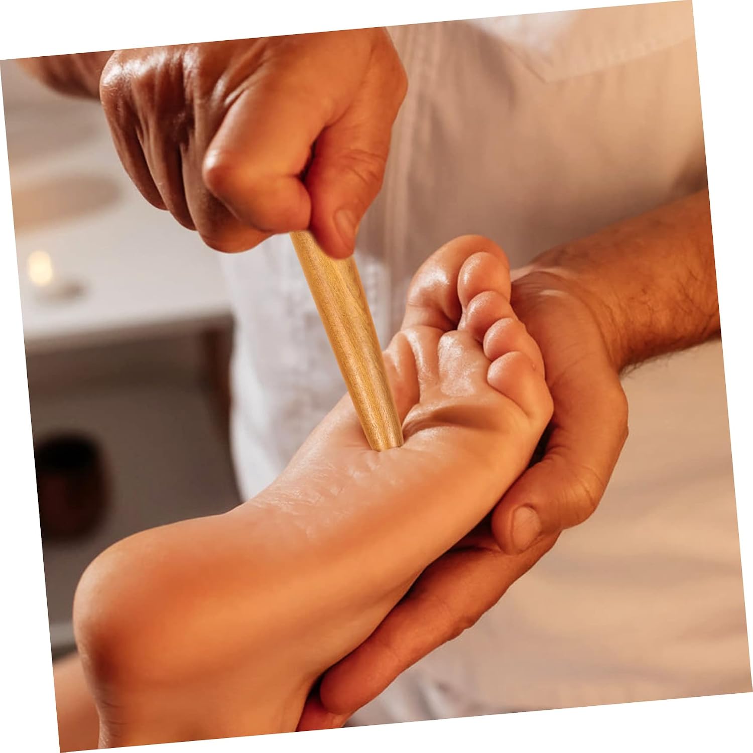 Beavorty 8pcs Handheld Massage Sticks Wooden Acupuncture Point Rods for Foot Hand and
