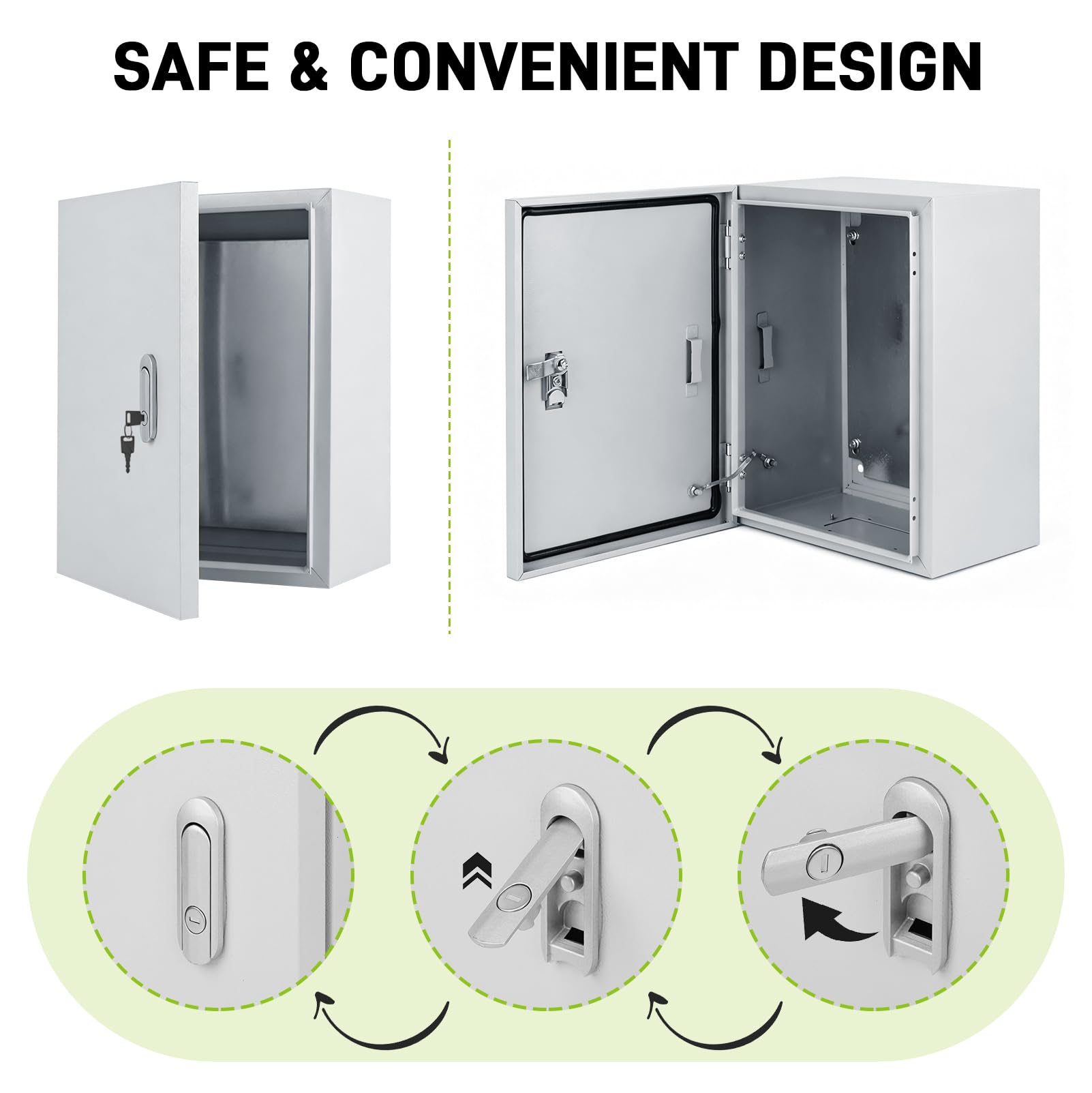 Caja de distribución resistente a la intemperie, caja de conexiones para dispositivos electrónicos con llave, IP50-55, resistente al agua y al polvo, caja de conexiones de pared para interiores y