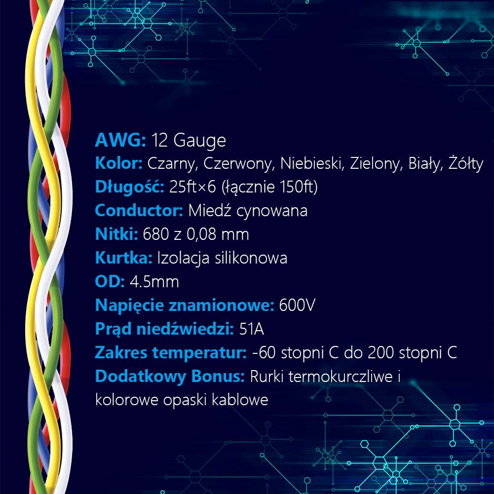 Fermerry 12 AWG Electrical Wire 3.4mm² Flexible Silicone Tinned Copper Wire Hook up Kit Stranded Wire Spool 25ft Meter Each 6 Colors Gauge - Image 4