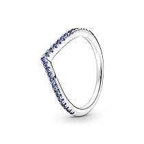 PANDORA Timeless Anello Wish blu brillante in argento Sterling con cristallo blu stellare, 58