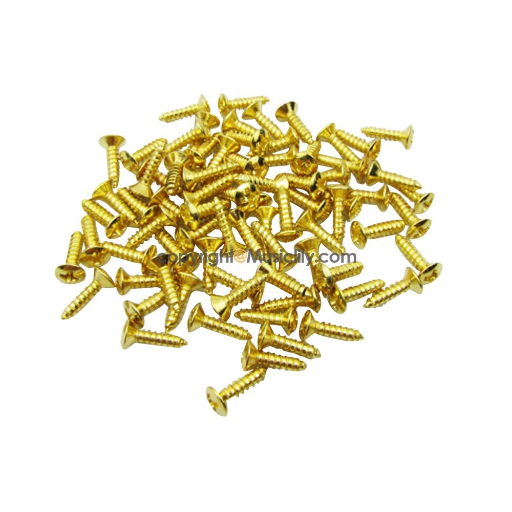 3MM Guitar Pickguard Screws for Fender Strat Tele Guitar Bass, Gold 50