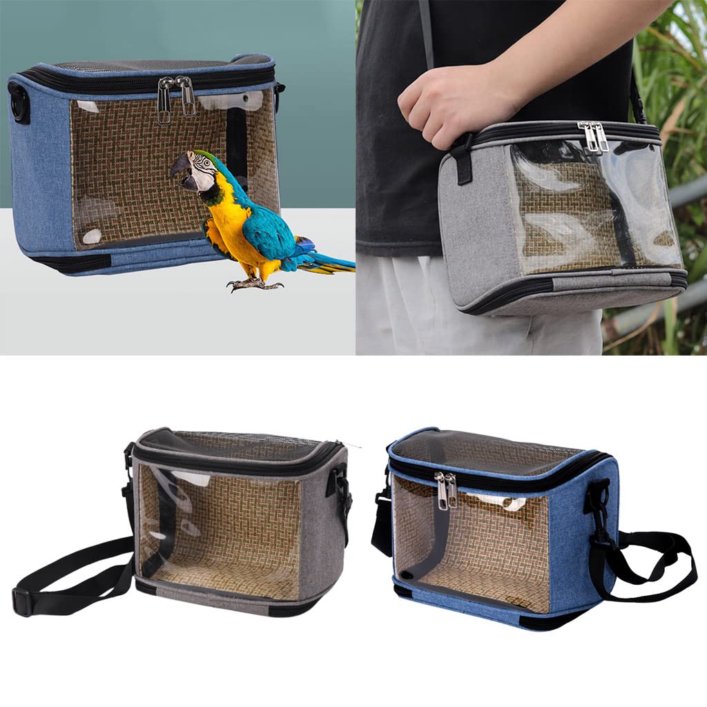 JzcsdkSIL Bird for Carrier Small Pet Animals Travel Cage Portable Pet Parrot for Case with Top Large Front Window, Blue