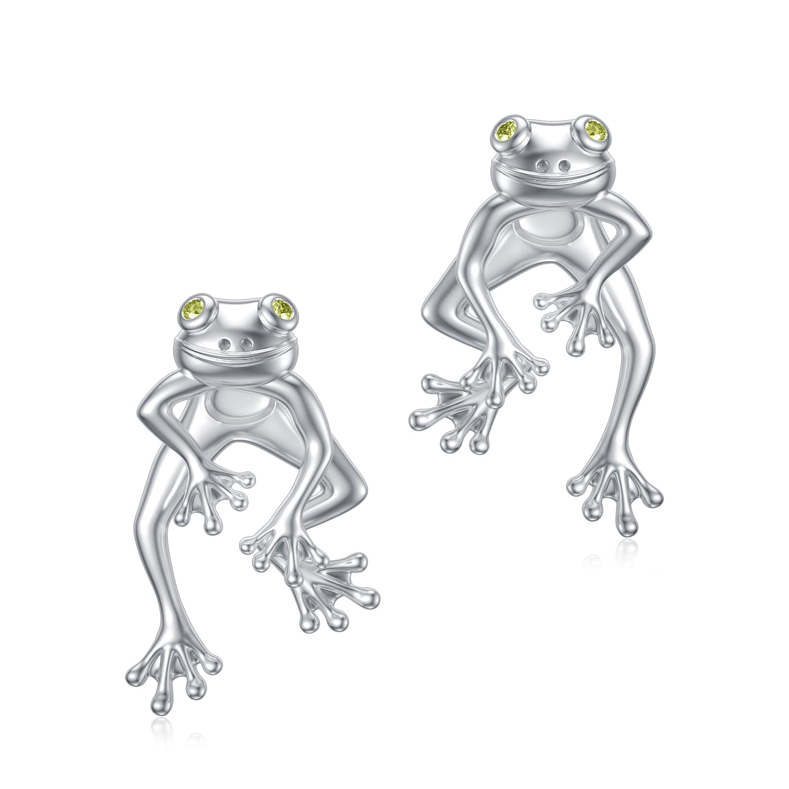 PYTALI - Pendientes de rana de plata de ley, bonitos aretes para adolescentes, niñas, joyería de regalo para mujeres
