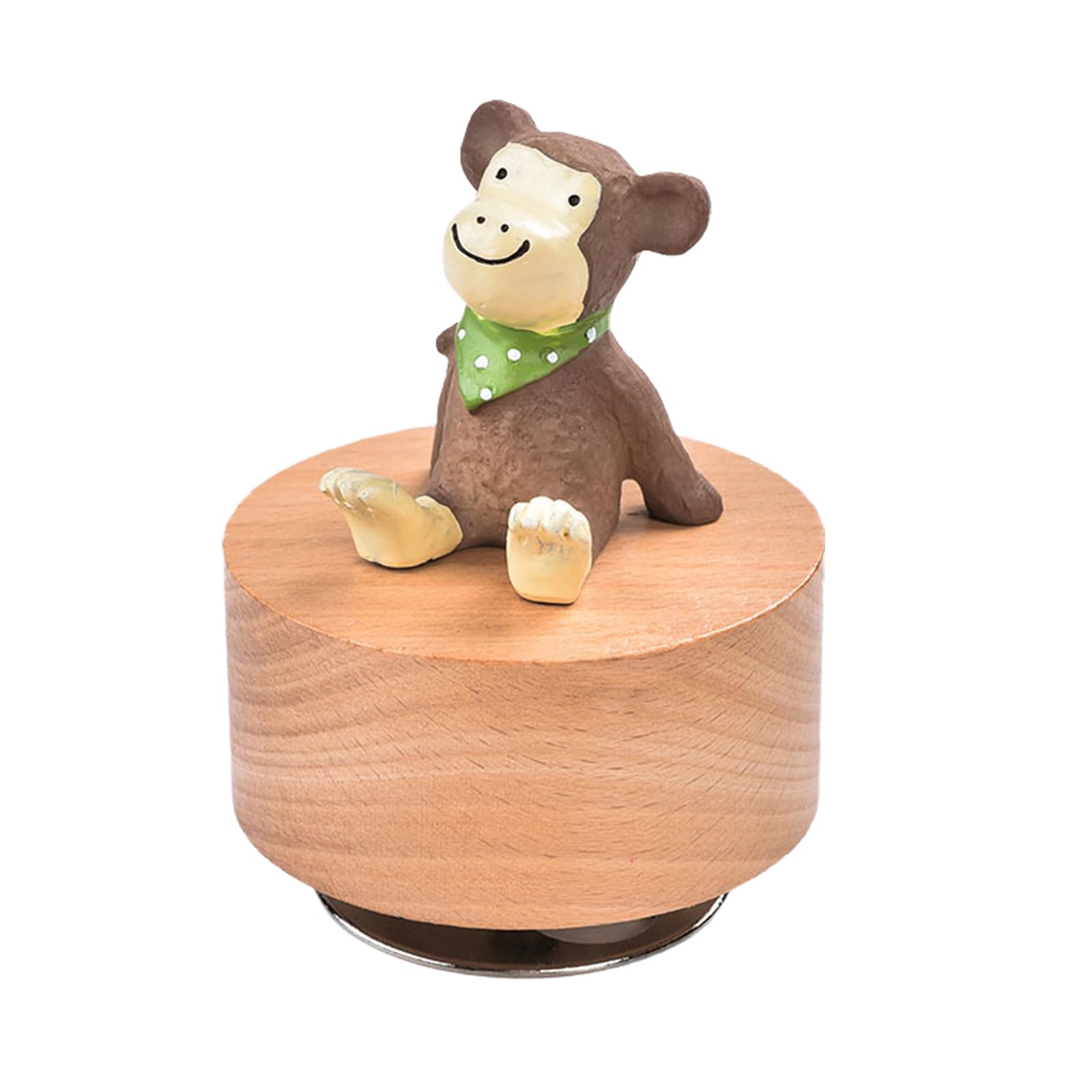 Maxtonser Wood Mechanical Music Box with Rotating Animal Figurine Ornament for Tabletop Decoration and Present for Music Lover