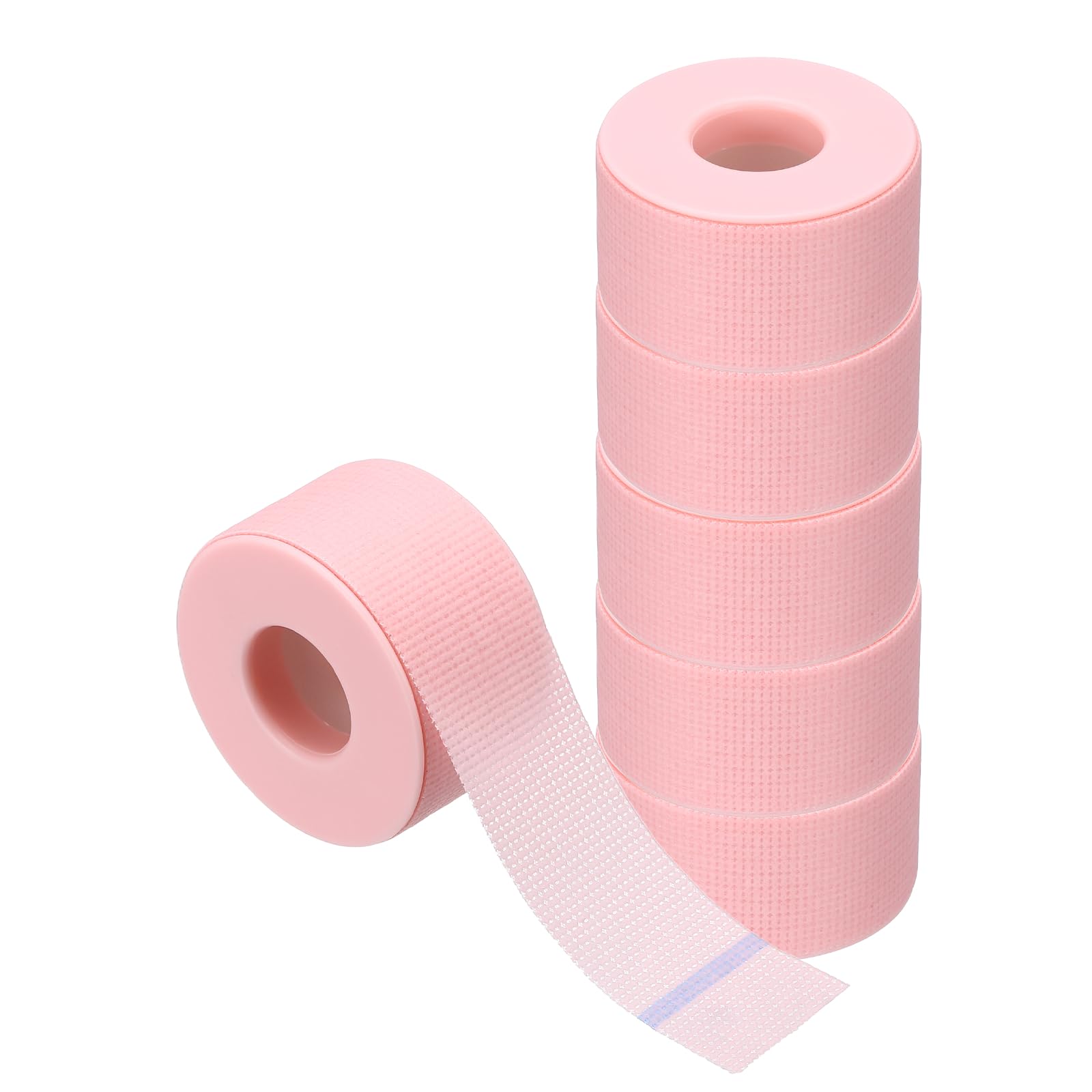 PATIKIL 25mm x 9m Eyelash Tape, 6 Rolls Eye Lash Tape Silicone Removal Breathable Easy Tear Adhesive for Eyelash Extensions Clusters Makeup Eye Shadow Eyeliner Lift, Pink