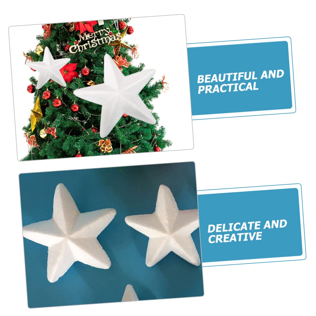 Garneck 60pezzi Ornamenti Forma di Stella per Decorazioni Natalizie per Artigianato e Addobbi di Natale Perfetti per Feste e Matrimonio