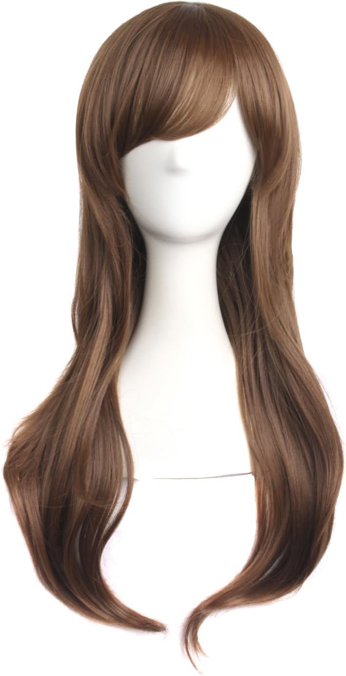 MapofBeauty 28" 70cm Long Curly Hair Ends Costume Cosplay Wig (Brown Camel)