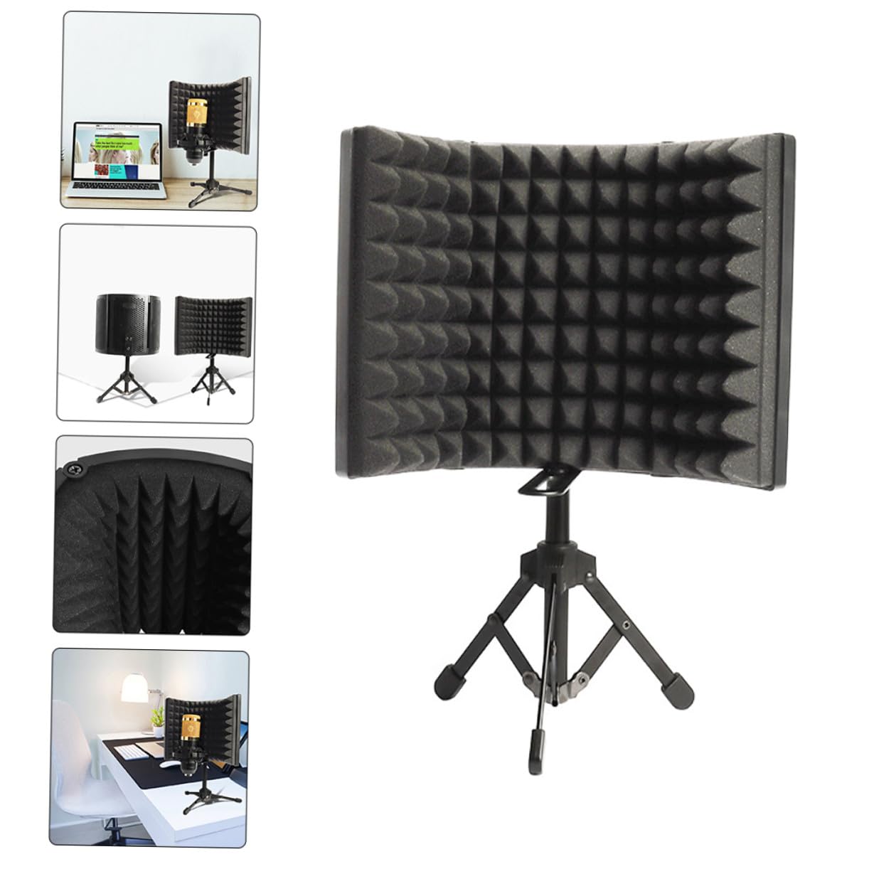 UPKOCH 1set Microfono Con Parabrezza Isolante e Supporto Da Tavolo Completo Per Registrazione Professionale e Canto Ambienti Vari Riduzione Rumore Multistrato Design Robusto Per