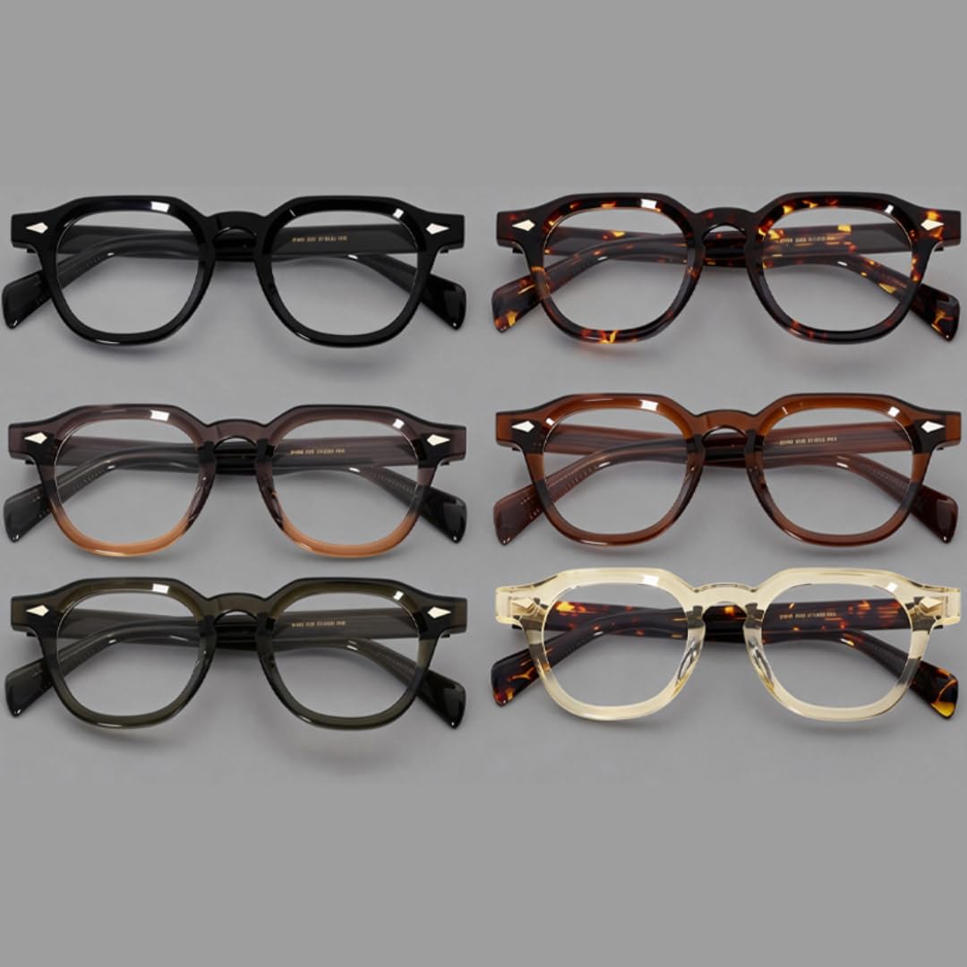 Gafas de sol vintage de moda Rectsunglasses, monturas angulares gruesas de fibra de acetato con detalles de lujo.