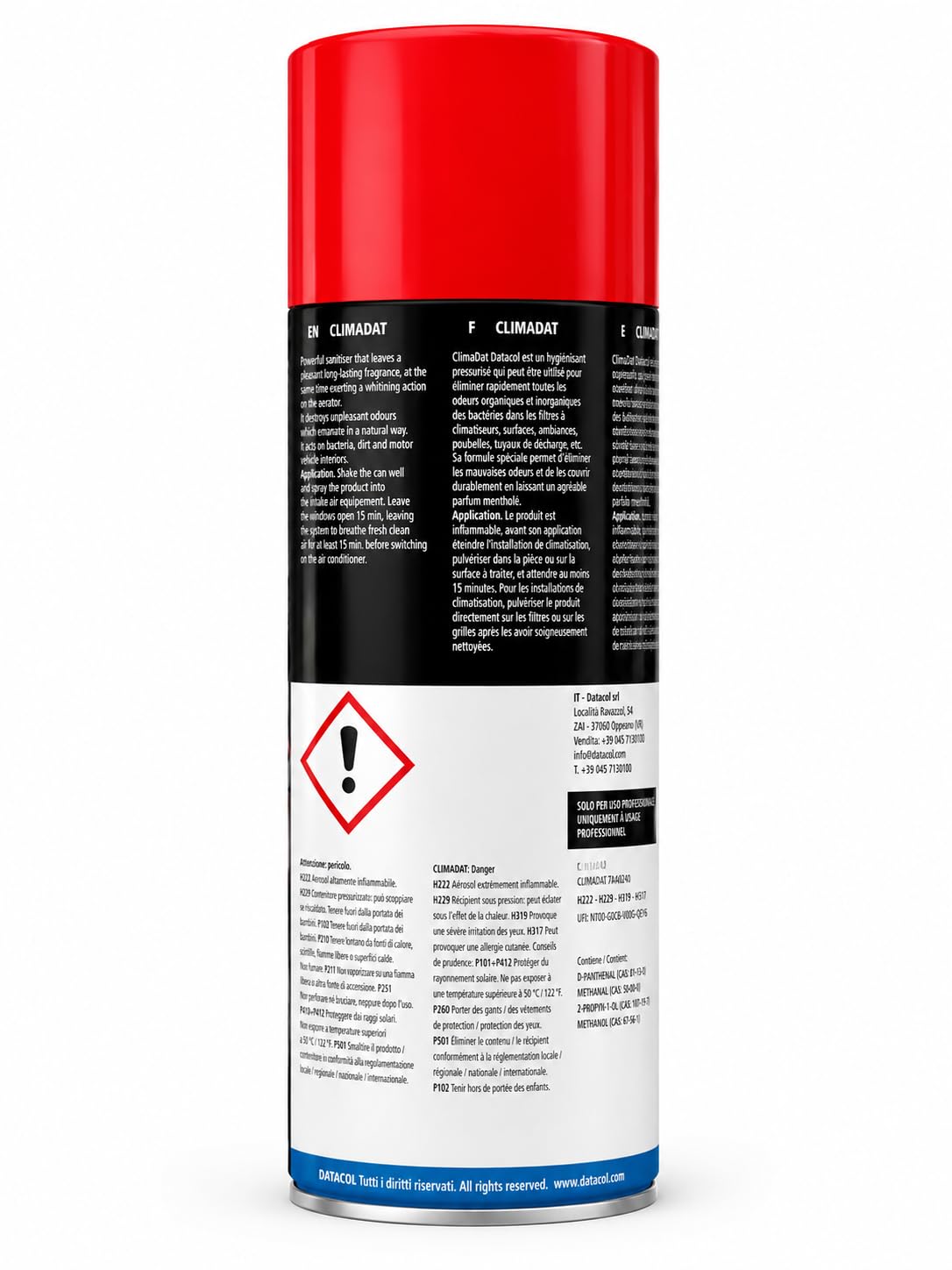 CLIMADAT Spray higienizante aire acondicionado 500 ml – Pack 6 unidades – Eliminador de olores y bacterias – Limpieza de filtros y baterías – Uso hogar y profesional