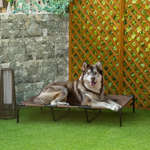 Hundebett für den Außenbereich von Pawhut – Hundeliege in Kaffee-Braun