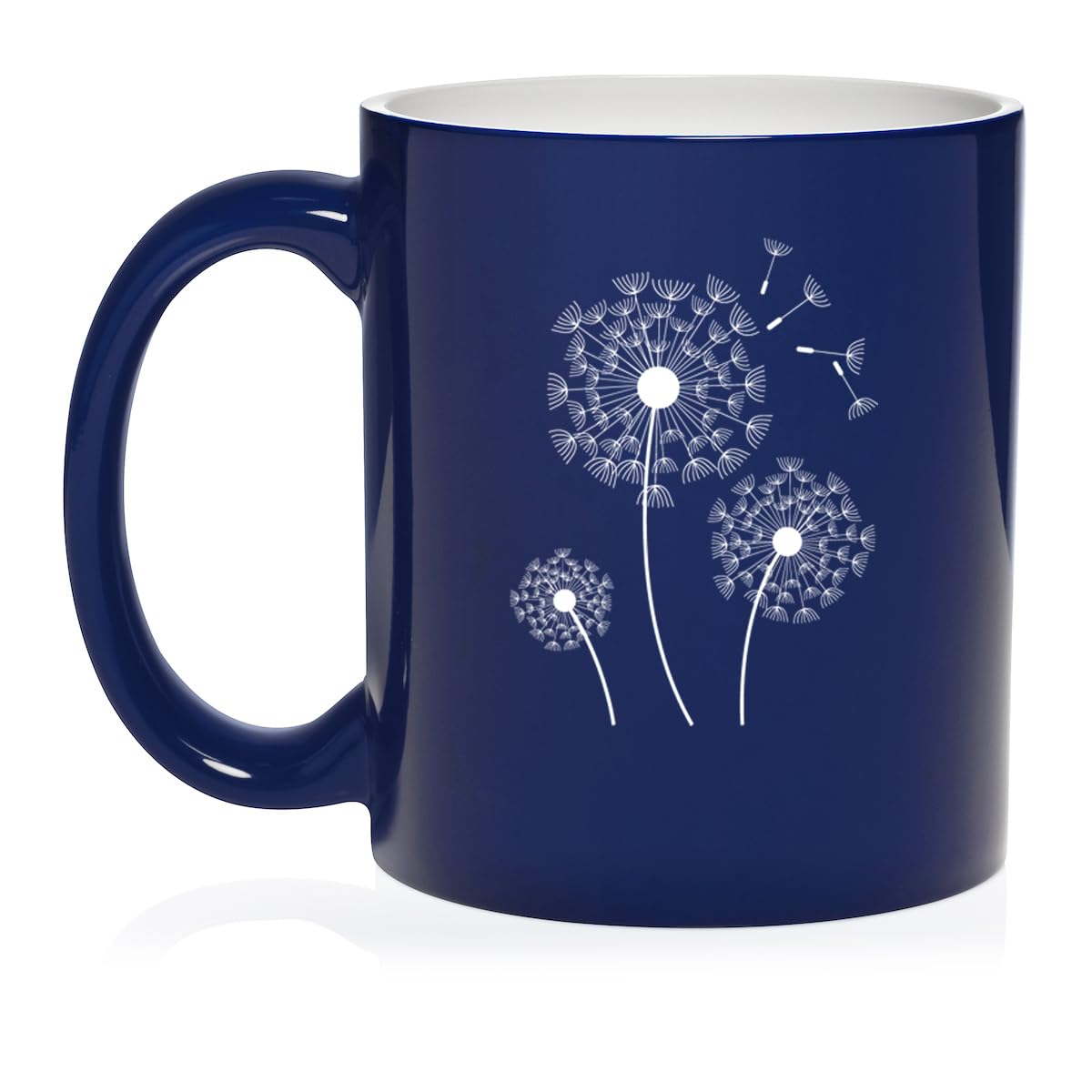 Dandelions Ceramic Coffee Mug Tea Cup Gift for Her, Friend, Coworker, Sister (11oz Blue)
