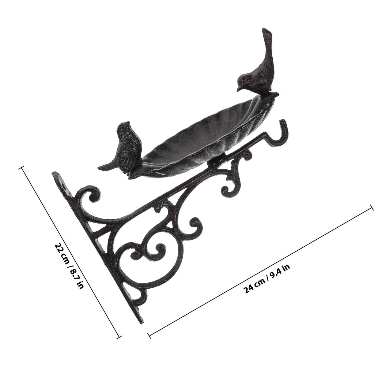 Gancio da Parete in Ferro Nero per Mangiatoio Uccelli, Staffa Resistente per Uso Esterno, per Giardino e Cesti Appesi Decorativi