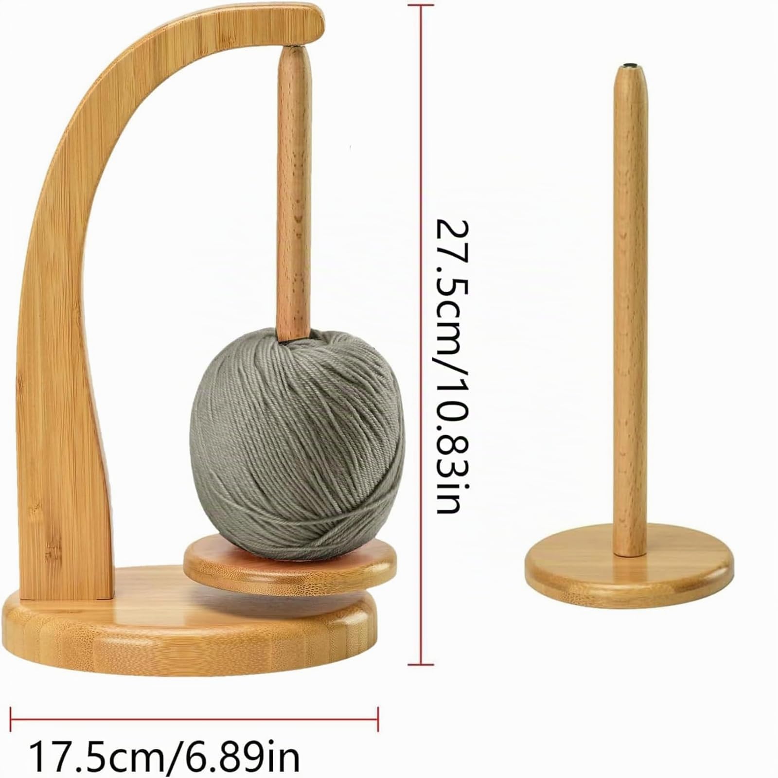 Porta Gomitolo Legno per Uncinetto e Maglia – Filare di Lana con Meccanismo Magnetico Rotante e Base Antiscivolo – Supporto per Lavori a Maglia, Idea Regalo per Amanti dell’Uncinetto