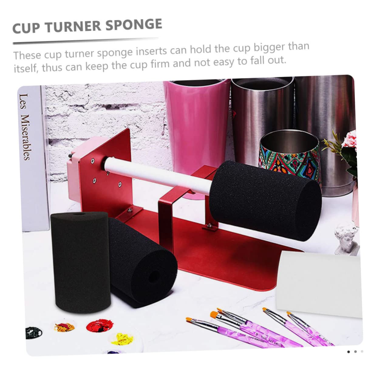 TEHAUX Cylinder Sponge Inserts 8 Pack Large Sponges for Cup Turner Sturdy and Elastic for