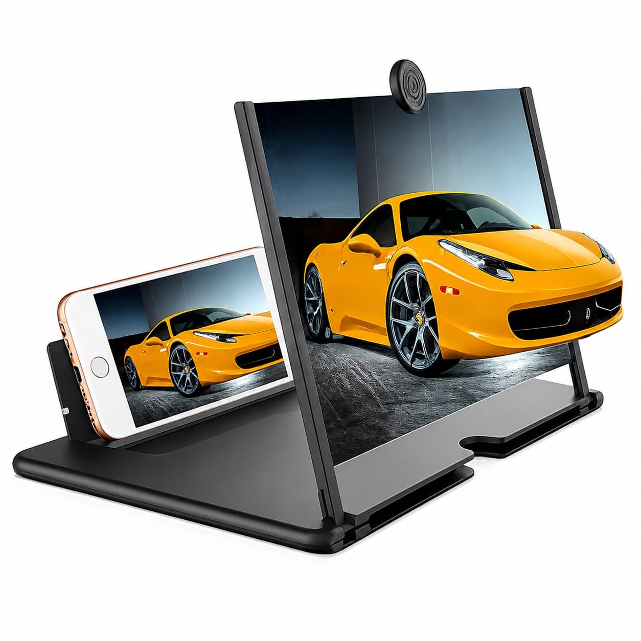 3D HD Screen Magnifier for Smartphones, Foldable Mobile Phone Screen Amplifier with Anti-Blue Light Fresnel Lens, Portable Video Enlarger Stand, Universal Screen Expander for Movies, Gaming-picture-15