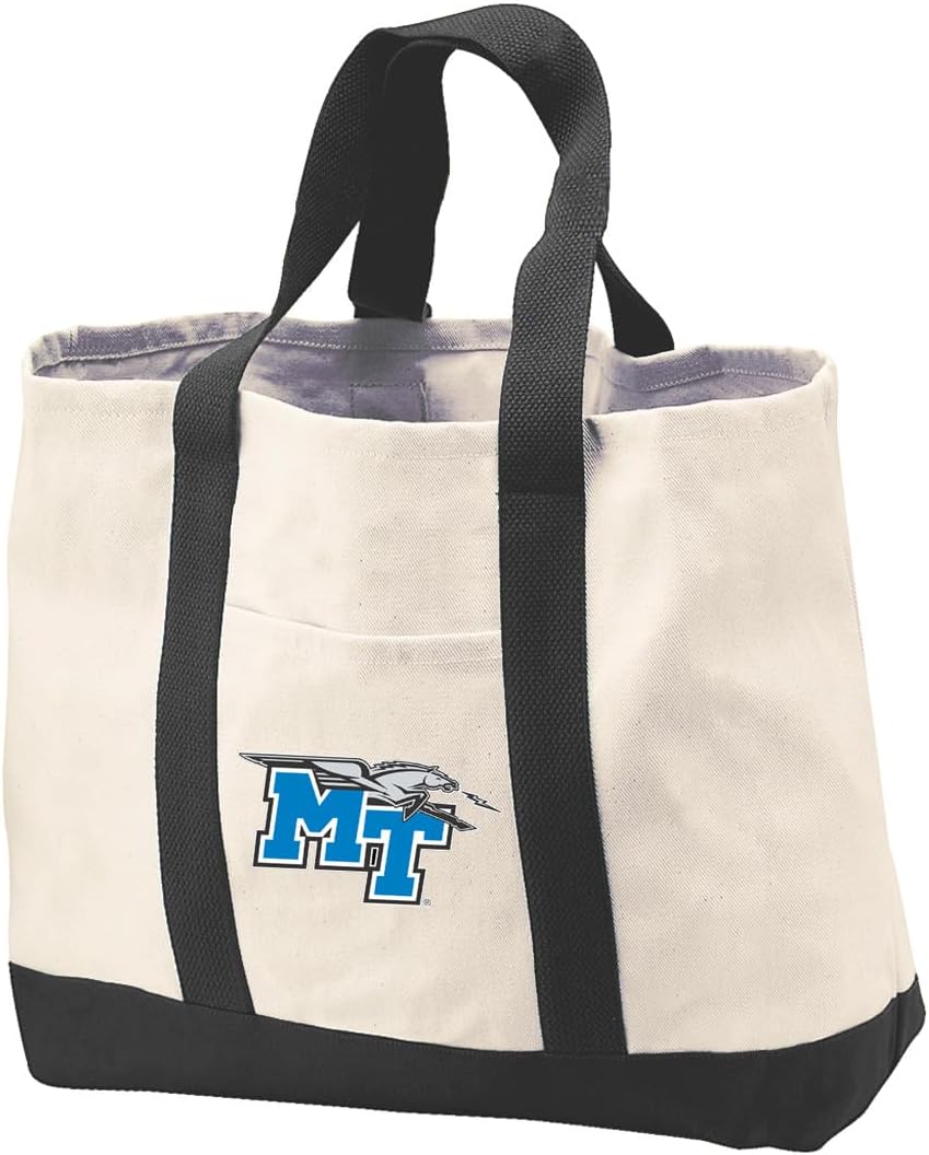 Broad Bay MTSU Tote Bag OFFICIAL Canvas Middle Tennessee Totes