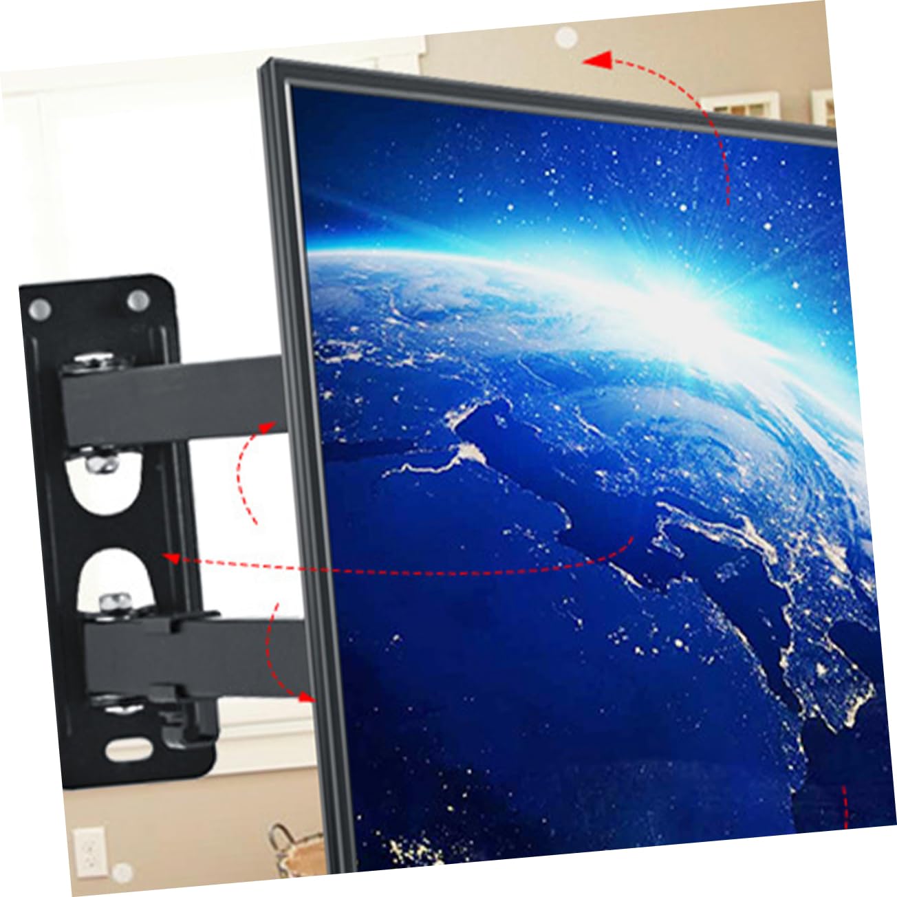 iplusmile Staffa Tv Parete Regolabile con Rotazione e per Monitor LCD LED Supporto Estensibile con Gestione Integrata Montaggio Facile e