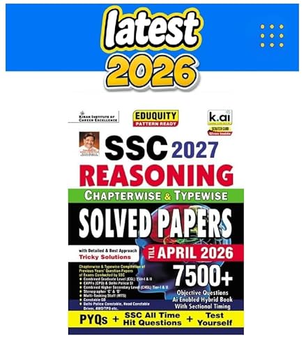 SSC Reasoning Chapterwise & Typewise PYQs Eduquity Pattern Ready with Latest Approach Explanations PYQs + SSC All Time Hit & Test Yourself Total 7500+ Questions (English Medium)