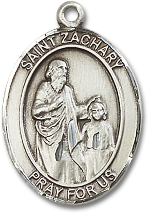 Bonyak Jewelry St. Zachary Hand-Crafted Oval Medal Pendant in Sterling Silver