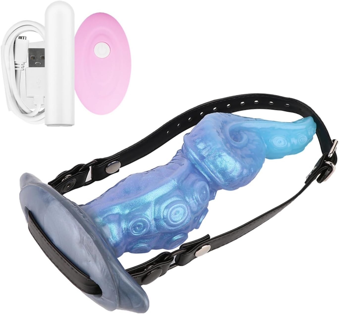BDSM Mouth Gag Vibrators Adult Sex Toy, Silicone Big SM Oral Bondage Sex Toy Adjustable Mouth Gag for Men Women Couples (Vibration)