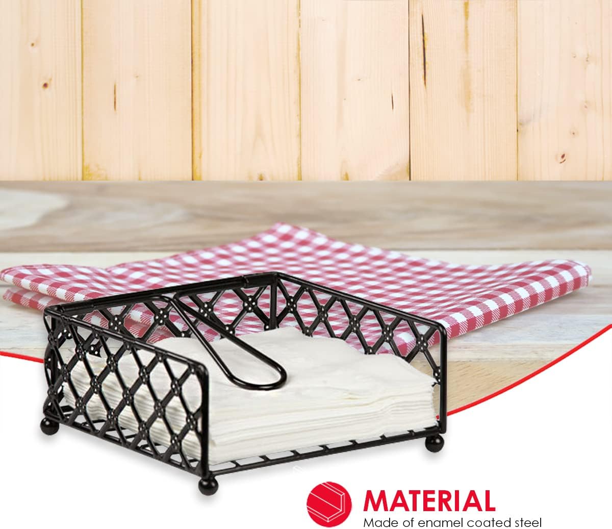 Black Friday - 70% OFF Home Basics Lattice Flat Napkin Holder, 7.12 x 7 x 8