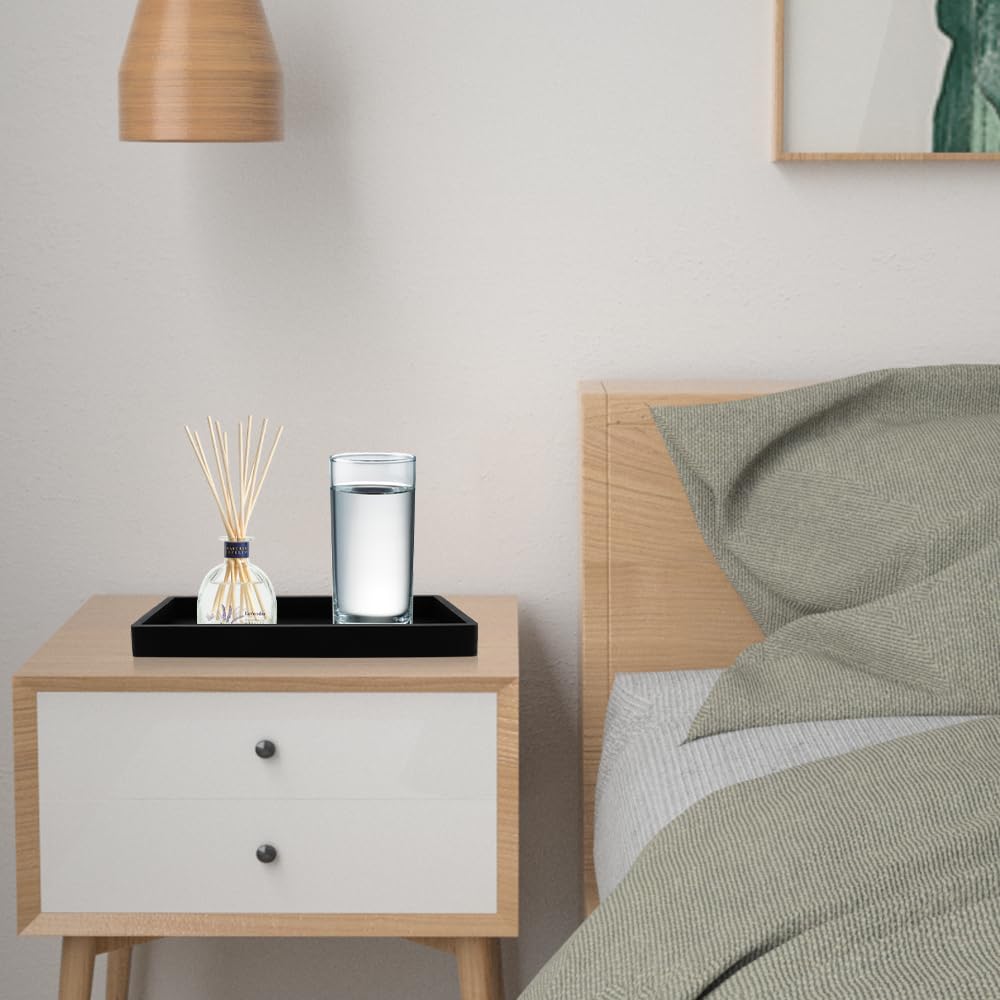 2er Set Silikon Tabletts Für Badezimmer - Schwarz, 20x10cm