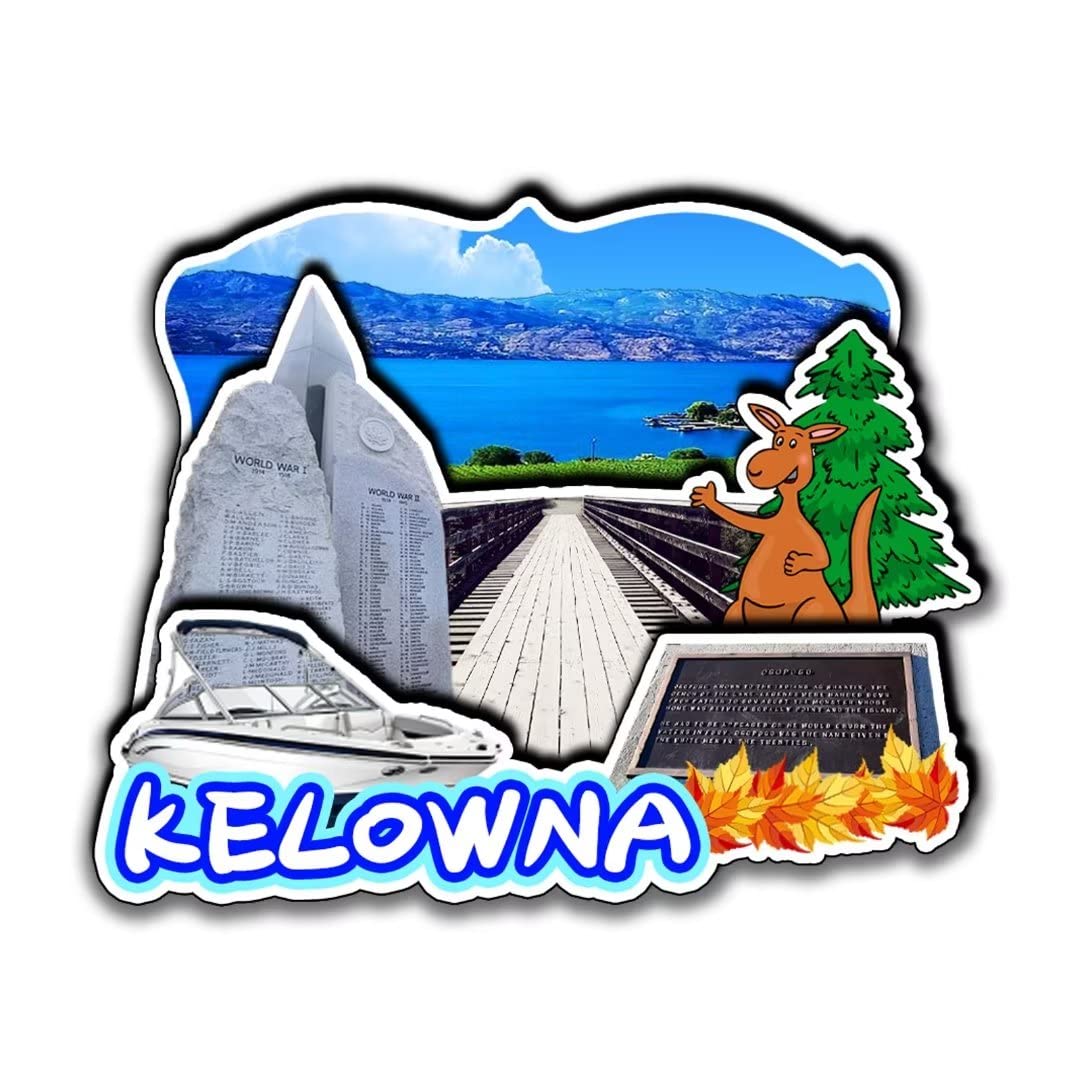 Kelowna Canada Refrigerator Magnets 3D Wood Products Friction Resistant Travel Souvenirs Home and Kitchen Decor-2102